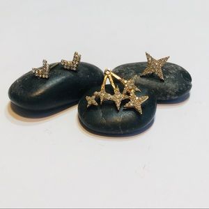 Rhinestone 4-Piece Star Earring Jacket Set